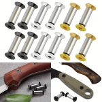 6PCS Stainless Steel Knife Handle Fasteners Socket Head Nut & Bolt Sets Rivet Screws For Blade Fixing Knife Making Hardware Diy