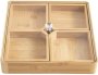 Generic G4-7-4 28X5CM Wooden Serving Tray With Acrylic Lid Tray