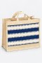 Jute Natural Canvas Stylish Woven Stripe Tote Bag 43 X 33 X 15 Cm