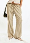 Linen-blend Pull-on Trousers - Beige