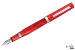 Leonardo Messenger Fountain Pen Transparent Red With Rhodium Trim