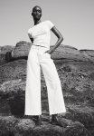 Wide High Ankle Jeans - White