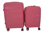 Smte- Acesa Hard Shell Elite Suitcase Set 2 Piece Pink With Keychain