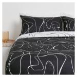 Microfibre Black & White Scribble Duvet Cover Set