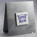 Super Mom Magnet Purple On White