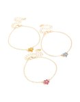 Goldair Gold Diamante Flower Bracelets 3-PACK