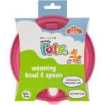Made 4 Tots Bowl With Lid & Spoon Pink