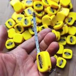 MINI Portable Keychain Tape Measure - 1M 3FT Alloy Steel Measure Tape Compact Pocket Size Positive Lock Lead-free