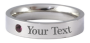 Stainless Steel Engraved Birthstone Ring - February - 14