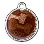 Rogz Id Tagz Large 31mm Metal Tag - Mocha Bone