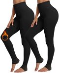 Chrleisure Women's Winter Warm Fleece Lined Leggings - Thick Velvet Tights Thermal Pants Black 2 Xs s