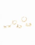Goldair Gold Plated Cubic Zirconia Flower & Half Butterfly Earrings 3- Pack