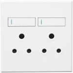 3VW22 2X16A Double Socket Outlet 100X100MM White 3