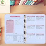 1PC Trees Spiral Undated A5 Daily Weekly Notebook Planner Agenda Stationery Office School Supplies Record Daily Plans To Achieve