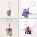 1PC Nurse Theme Heart Keychain Creative Cartoon Simulation Heart Acrylic Keyring Bag Charms Gifts For Women Daily Use