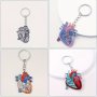 1pc Nurse Theme Heart Keychain Creative Cartoon Simulation Heart Acrylic Keyring Bag Charms Gifts For Women Daily Use