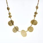 Athena 18CT Gold Discus Necklace - Gold Cubic Zirconia