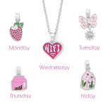 Silver Tone 5 Piece Pendant Set - Strawberry