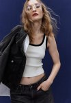 Rib-knit Vest Top - Cream