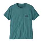 Flying Fish Tides Organic Pocket T-Shirt - Wetland Blue XXL