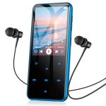 Agptek 32GB MP3 Player With Bluetooth M3 2.4 Inch Music Player With Speaker And Fm Radio Touch Buttons Supports Up To 128GB Blue