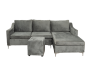 Aries 3 Seater Sofa / Couch With Daybed - Grey Velvet
