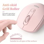 Eaget Ambidextrous Wireless Mouse With USB Receiver - 2.4G Optical Silent Computer Mouse Battery Powered Lightweight For Windows