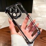 Luxury Plating Clear Phone Case For Iphone 15 11 12 13 14 Pro X Xr XS Max 7 8 Plus MINI Lens Protection Case