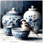 Tear Resistant Deco Print Sparrow And Delft