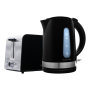 Elektra Plastic Kettle & 2 Slice Toaster Black