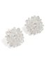 Silver Plated Cubic Zirconia Flower Cluster Stud Earrings
