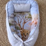 Baby Safe Nest Safe Sleeping Pod Light Blue Safari