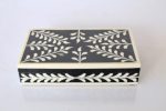 Black & Cream Floral Bone Box – 5X23X13CM
