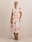 Dahlia Button Tie Midi Dress - 20 Arbella Floral