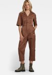 G-star Raw V Neck Jumpsuit Shortsleeve - Medium Clay