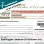 Solar Geyser Certificate Of Compliance Coc By Juspropa