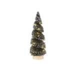 Tree With 15 Warm White LED Lights 9X9X25CM Green Tree With White Snow