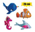 Plush Sealife Metallic Polka Asstd 26CM