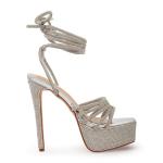 Silver Diamante Platform Stiletto