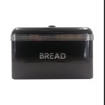 Black Bread Bin Retro Deluxe With 3PC Set CH906