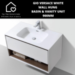 Gio Versace White Wall Hung Basin & Vanity Unit - 900MM