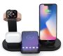 Multi-function Charging Stand 6 In 1 With Wireless Charge Pad Usb-c Lightening Ports Matte Black