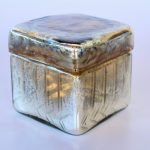 Square Silver Glass Box 13X13X13CM