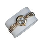 Elegant Gold Crystal Wristwatch For Women