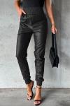 Vegan Leather JOGGERS - Black - Medium
