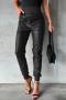 Vegan Leather JOGGERS - Black - Medium