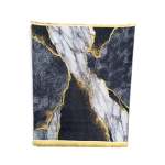 1.5 X 2M 3D Abstract Marble Design Carpet Black & Gold
