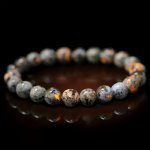Handcrafted Natural Flame Stone Bracelet - Uv Reactive Gemstone Stretch Fit Beaded Wristband For Men & Women