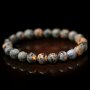 Handcrafted Natural Flame Stone Bracelet - UV Reactive Gemstone Stretch Fit Beaded Wristband For Men & Women