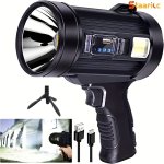 1PC Staaricc Rechargeable Spotlight Flashlight Ultra Bright Spotlight With Stand With 3 Main Modes And 4 Color Filters LED Spotl